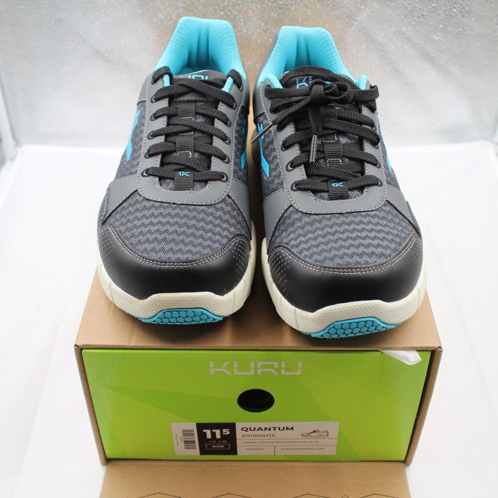KURU Quantum Women's 11.5 WIDE Urban Concrete White Topaz Blue Sneaker NIB 20160